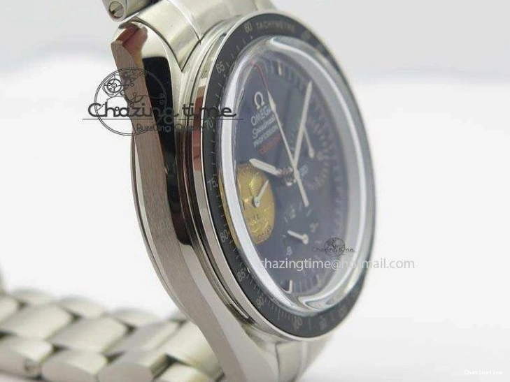 0524 Effortless Speedmaster Apollo 11 On SS Bracelet Manual Winding Chrono Movement 8225